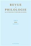 REVUE DE PHILOLOGIE DE LITTERATURE ET D HISTOIRE ANCIENNES 《古代语文学,文学和历史期刊》