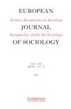 European Journal of Sociology / Archives Européennes de Sociologie（或：EUROPEAN JOURNAL OF SOCIOLOGY-ARCHIVES EUROPEENNES DE SOCIOLOGIE）《欧洲社会学杂志》